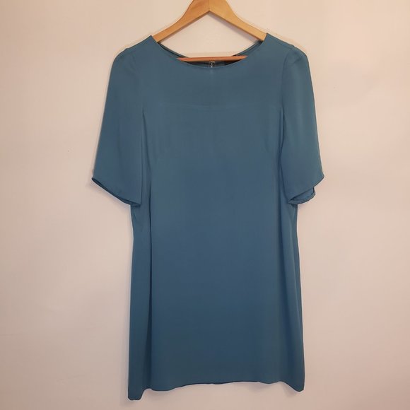 Babaton Teal Silk Mini Dress - Picture 2 of 6